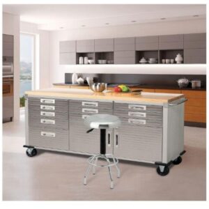 Banco de trabajo con ruedas UltraHD 12 cajones 77pulg largo $ 54,595.00