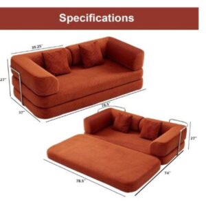 Sofá cama plegable convertible con almohadas $ 19,500.00 mas iva