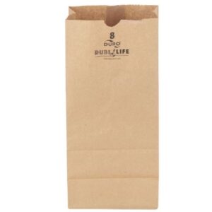 Bolsas de Papel Kraft para Supermercado #8 6-1⁄8 x4x12 3⁄8" 16x10x31cm 2000 Bolsas