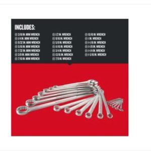 Juego llaves combinadas SAE12 puntas 20 piezas extremo caja y extremo abierto CMMT12069