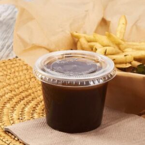 Vasos de plástico PP para porciones de 5,5 oz, transparentes Con Tapa 2500/caja