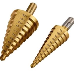 Brocas Conicas Nitruro De Titanio Cubiertas De Acero 3-16''-1-3/8''  2 paq/con 2