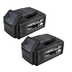 2 baterías de iones de litio de alto rendimiento HERCULES de 20 V y 5 Ah