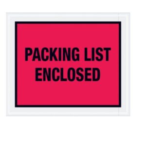 Sobres de Frente Completo "Packing List Enclosed" - Naranjas, 10 x 12"