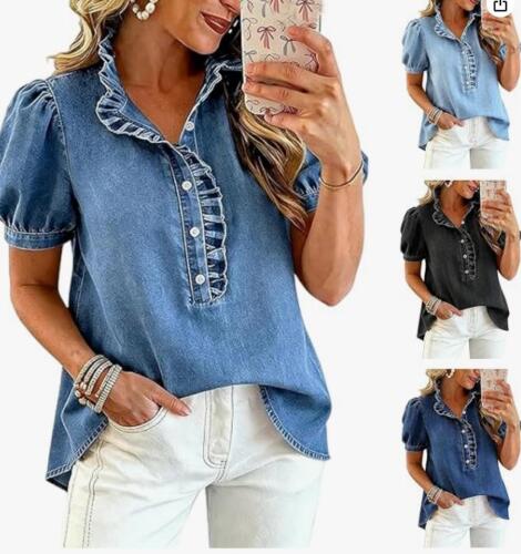 Blusa de mezclilla para mujer,